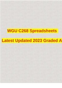 WGU C268 INTRODUCTION TO SPREAD SHEET EXAM SUMMARISED NOTES 2023  2 OTHER WGU C268 Spreadsheets Latest Updated 2023 Graded A  3 OTHER C268 Spreadsheets UPDATED 2023  Platform How does it work? Sell on Stuvia Tips to sell more Company About    Follow us on