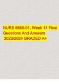 NURS 6665-01&comma; Week 11 Final Questions And Answers  2023&sol;2024 GRADED A&plus;
