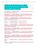 HESI A2 &num;2 RETAKE Exam &lpar;Best  Studying&sol; Revision Material&rpar; 2023  Version &lpar;Actual Exam&rpar;