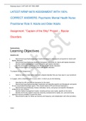 LATEST NRNP 6670 ASSIGNMENT WITH 100&percnt; CORRECT ANSWERS&colon; Psychiatric Mental Health Nurse Practitioner Role II&colon; Adults and Older Adults Assignment&colon; &OpenCurlyDoubleQuote;Captain of the Ship&rdquo; Project &ndash; Bipolar Disorders