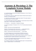 Anatomy & Physiology 2&colon; The  Lymphatic System Module  Review