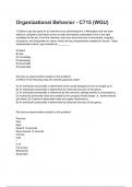 Organizational Behavior - C715 &lpar;WGU&rpar; Exam Questions with correct Answers 2024&sol;2025&lpar; A&plus; GRADED 100&percnt; VERIFIED&rpar;&period;