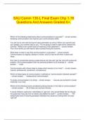 SAU Comm 135-L Final Exam Chp 1-16 Questions And Answers Graded A&plus;&period;