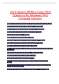 PSI Esthetics Written Exam 2023 Questions And Answers With Complete Solutions