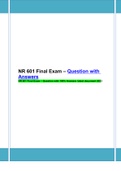 NR 601 Final Exam – Question with Answers NR 601 Final Exam – Question with 100% Answers latest document 2023