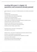 nursing 425 exam 3&colon; chapter 13 questions well answered already passed