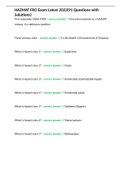 HAZMAT FRO Exam Latest 2023&lpar;91 Questions with Solutions&rpar;