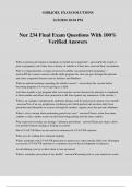 Nur 234 Final Exam Questions With 100&percnt; Verified Answers