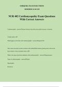 NUR 402 Cardiomyopathy Exam Questions With Correct Answers