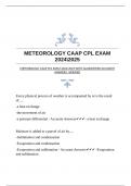 METEOROLOGY CAAP CPL EXAM 20242025 WITH GUARANTEED ACCURATE ANSWERS &vert;VERIFIED