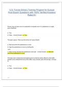 U&period;S&period; Forces Drivers Training Program for Europe Final Exam&sol; Questions with 100&percnt; Verified Answers&sol; Rated A&plus;