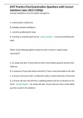 EMT Practice Final Examination Questions with Correct Solutions Lates 2023 &lpar;150Qs&rpar;