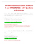 ATI RN Fundamentals Exam 2016 form A and B PROCTORED | 120+ Questions and Answers 
