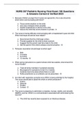 NURS 307 Pediatric Nursing Final Exam 100 Questions & Answers Correct & Verified 2023