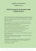 NURS 331 Final Exam Questions With Verified Answers&period;