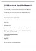 Multidimensional Care 3 Final Exam with correct answers