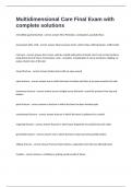 Multidimensional Care Final Exam with complete solutions
