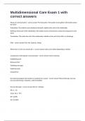Multidimensional Care Exam 1 with correct answers