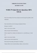 NURS 371 Quiz Review Questions 100&percnt; Solved&period;