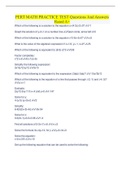 PERT MATH PRACTICE TEST Questions And Answers Rated A&plus;