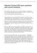 Infection Control CDC exam questions with correct solutions