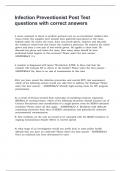 Infection Preventionist Post Test questions with correct answers