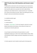 CBMT Practice Exam 2022 Questions and Answers Latest 2023 &lpar;100 Qs&rpar;