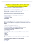 AMERICAN OPTOMETRIC ASSOCIATION CPO TEST 1 Questions And Answers Graded A+