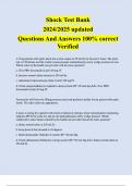 Shock Test Bank 2024 2025 updated Questions And Answers 100&percnt; correct Verified