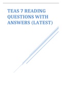 TEAS 7 Reading Questions with Answers (LATEST)