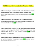 PN Maternal Newborn Online Practice 2020 A