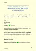 LMSW LICENSING EXAM QUESTIONS AND ANSWERS UPDATED &lpar;2024&sol;2025&rpar; &lpar;VERIFIED ANSWERS&rpar;