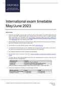 International exam timetable May/June 2023 