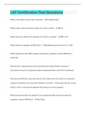 LAT Certification Test Questions &vert; 125 Questions with 100&percnt; Correct Answers &vert; Verified &vert; Latest Update