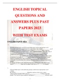 ENGLISH Language and Voc. QUESTIONS AND  ANSWERS PLUS PAST  PAPERS 2023 WITH TEST EXAMS  ENGLISH PAPER 101/1