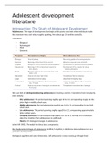 Adolescent Development (200500046) Lectures + Textbook summary