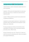 Jurisprudence EMS Test Questions &vert; 67 Questions with 100&percnt; Correct Answers &vert; Verified &vert; Latest Update
