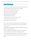 EBP Final Exam &vert; 186 Questions with 100&percnt; Correct Answers &vert; Verified &vert; Latest Update &vert; 62 Pages
