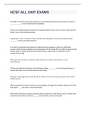 NCSF ALL UNIT EXAMS 2023 with 100&percnt; correct solutions