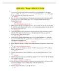 QRB 501 &sol; Week 6 FINAL EXAM  &lpar;Latest 2023&sol;2024&rpar; With Verified Answers
