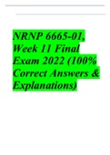 NRNP 6665-01 Week 11 Final Exam 2022/2023 (100% Correct Answers & Explanations)