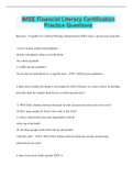 WISE Financial Literacy Certification Practice Questions &vert; 50 Questions with 100&percnt; Correct Answers &vert; Verified &vert; Latest Update