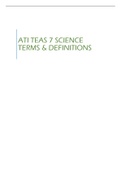 ATI TEAS 7 SCIENCE TERMS & DEFINITIONS - STUDY GUIDE VERSION UPDATED