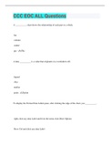 CCC EOC ALL Questions &vert; 270 Questions with 100&percnt; Correct Answers &vert; Verified &vert; Latest Update &vert; 75 Pages