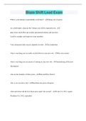 Blaze Shift Lead Exam &vert; 280 Questions with 100&percnt; Correct Answers &vert; Verified &vert; Latest Update &vert; 40 Pages