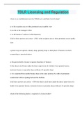 TDLR Licensing and Regulation &vert; 50 Questions with 100&percnt; Correct Answers &vert; Verified &vert; Latest Update