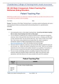 NR&lowbar;305 Week 4 Assignment&comma; Patient Teaching Plan Worksheet &lpar;Eating Disorders&rpar;