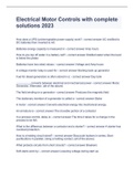 Electrical Motor Controls with complete solutions 2023