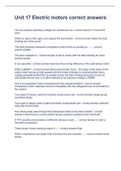 Unit 17 Electric motors correct answers