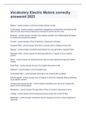 Vocabulary Electric Motors correctly answered 2023